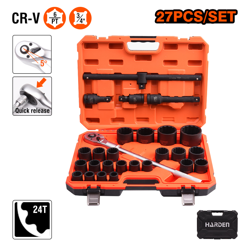 Socket Set - HARDEN 27-teiliger Steckschlüsselsatz mit 3/4