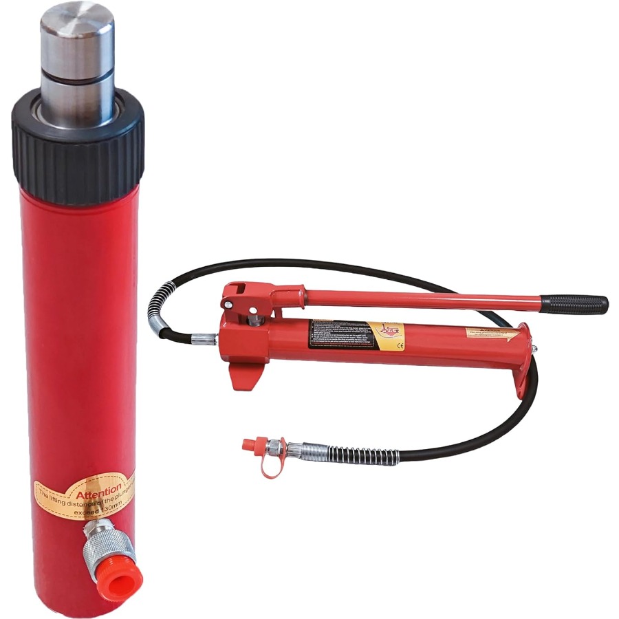 Car Jack - 10-Tonnen-Hydraulik-Bodenwagenheber Porta Power Ram und Handpumpe
