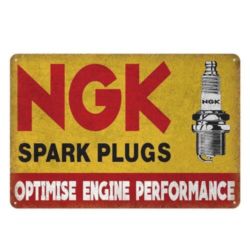 Spark Plug - NGK Zündkerzen Blechschild Retro Autowerkstatt Service