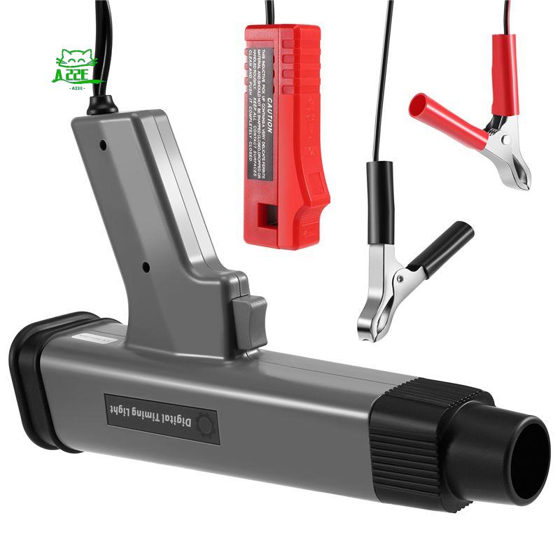 Timing Light Gun - A22E-12V Digitales Motor-Timing-Licht mit LED-Anzeige, Zündungs-Timing-Stroboskoplicht,