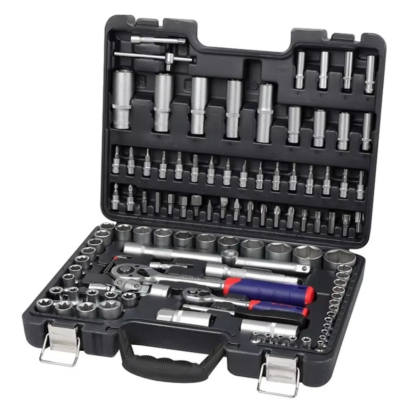 Socket Set - 108-teiliges Professionelles Mechaniker-Werkzeugset, CRV-Stahl Schraubenschlüssel-Steckschlüsselsatz im