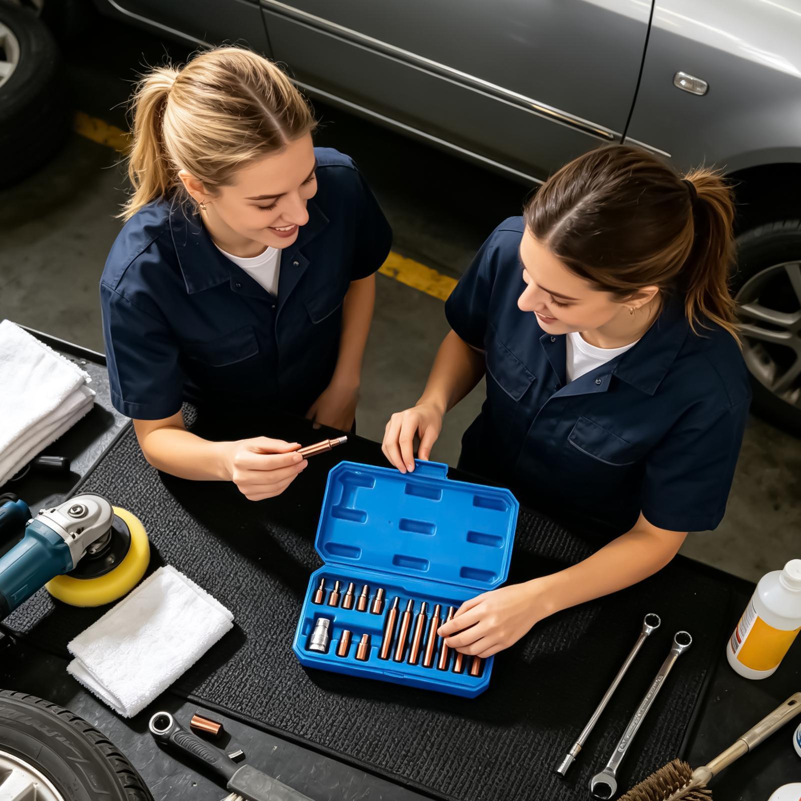 Automotive Tools - Schraubendreher-Bits, magnetisch, robust, Metall-Steckschlüssel, Reparaturwerkzeug, 15-teilig,