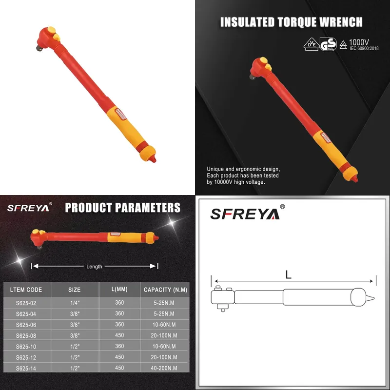 Torque Wrench - 2026 Bestseller: SFREYA S625 Isolierter Drehmomentschlüssel,